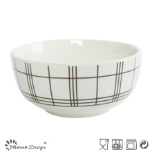 5.5inch White Porcelain with Checked Decal Rice Bowl